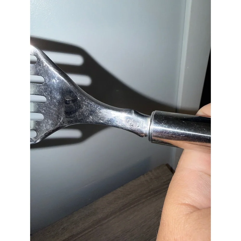 T-Fal Stainless Steel Slotted Turner Spatula Kitchen Utensil Silver 13 Inch